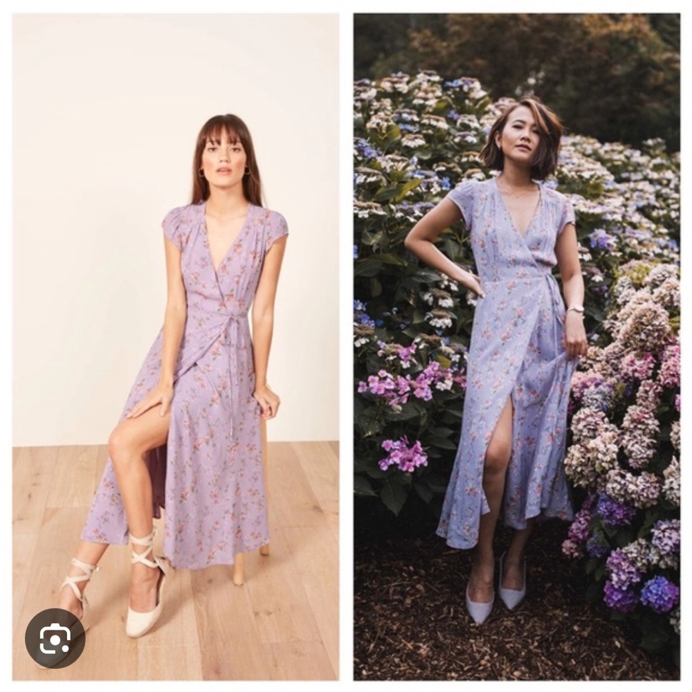 Reformation Carina Midi Wrap Dress Yvette L